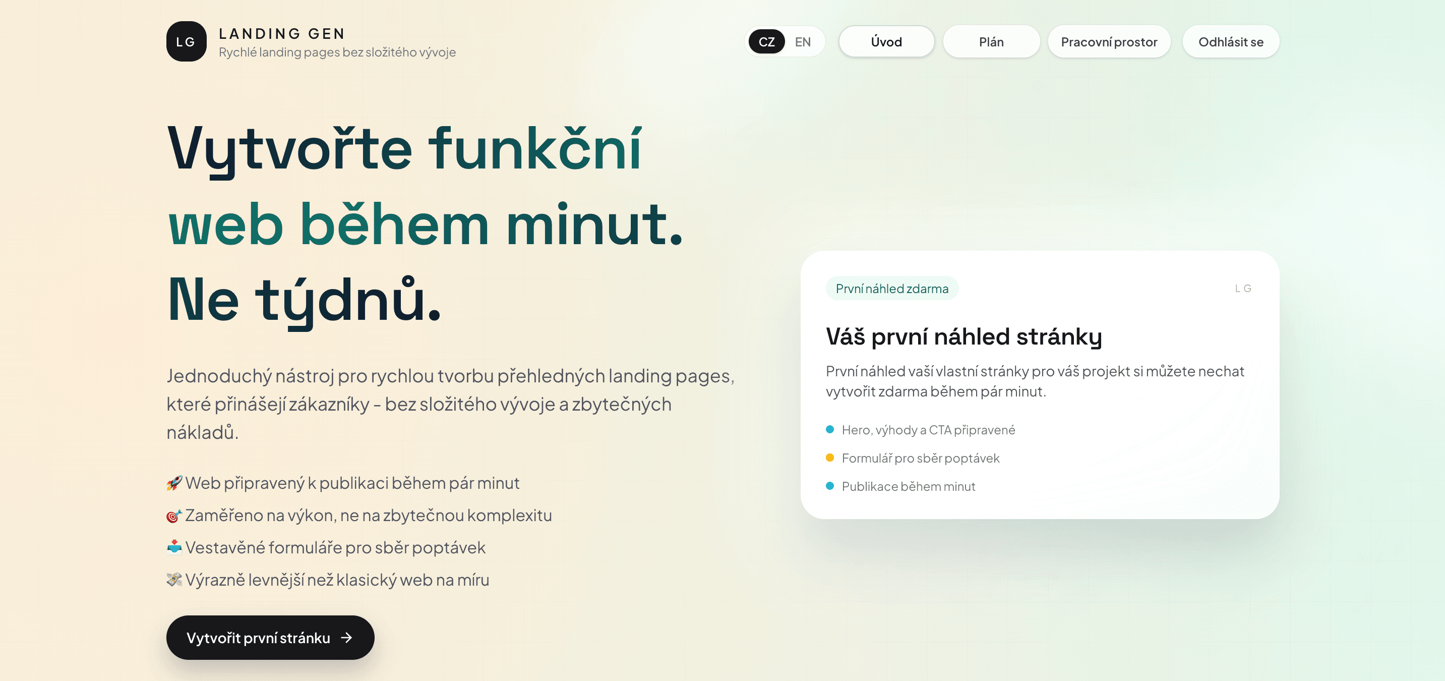 Cover obrázek pro Landing Gen